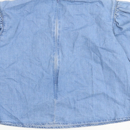 Womens UK Size 8 Denim & Co. Blue Basic Blouse