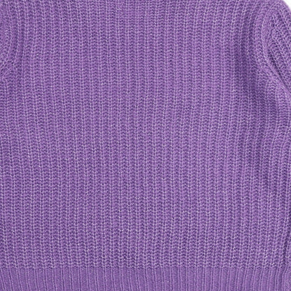 St. Tropez Womens Purple Round Neck Acrylic Pullover Jumper Size XL