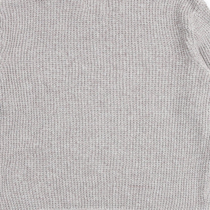 Topman Mens Grey Round Neck Cotton Pullover Jumper Size S Long Sleeve