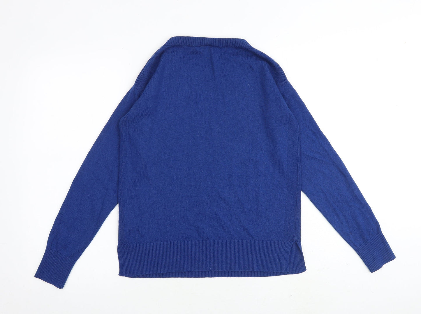 Gap Womens Blue Round Neck Nylon Pullover Jumper Size S