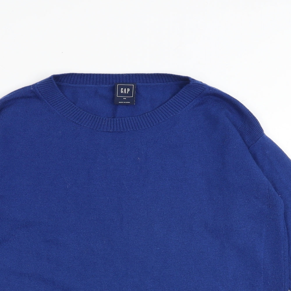 Gap Womens Blue Round Neck Nylon Pullover Jumper Size S