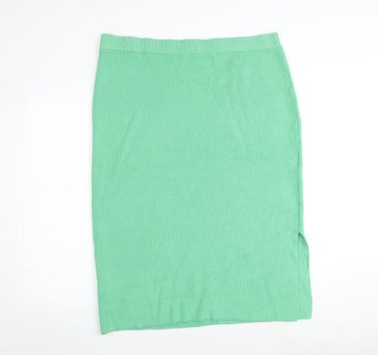 Marks and Spencer Womens Green Viscose Straight & Pencil Skirt Size XL