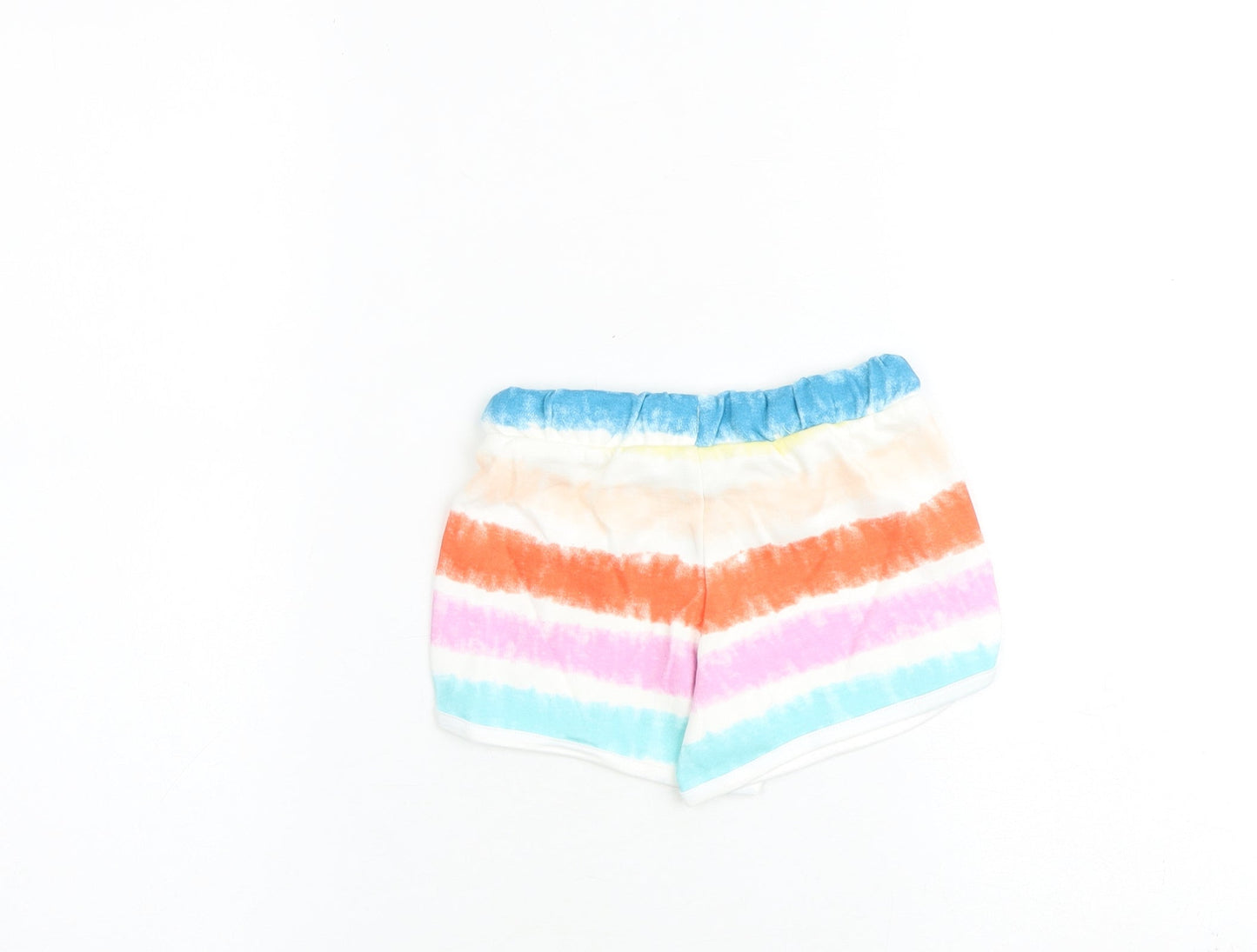 Marks and Spencer Girls Multicoloured Geometric 100% Cotton Bermuda Shorts Size 2-3 Years Regular Drawstring