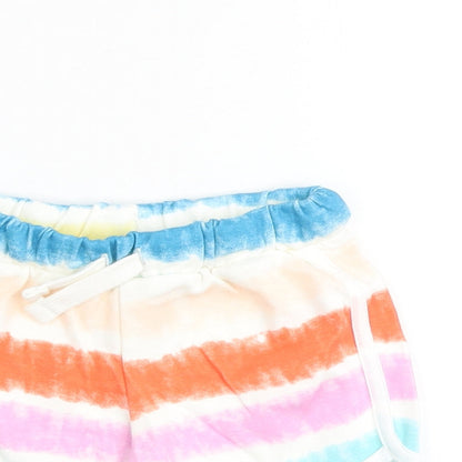 Marks and Spencer Girls Multicoloured Geometric 100% Cotton Bermuda Shorts Size 2-3 Years Regular Drawstring