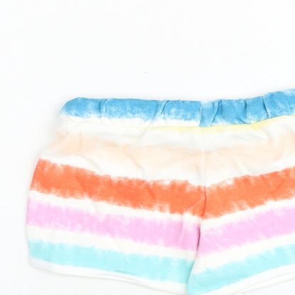 Marks and Spencer Girls Multicoloured Geometric 100% Cotton Bermuda Shorts Size 2-3 Years Regular Drawstring
