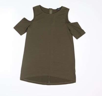 Womens UK Size 8 Warehouse Green Basic Blouse