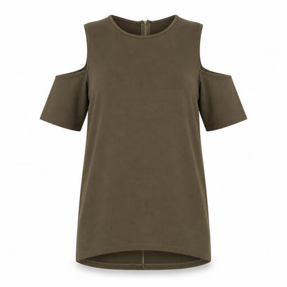 Womens UK Size 8 Warehouse Green Basic Blouse