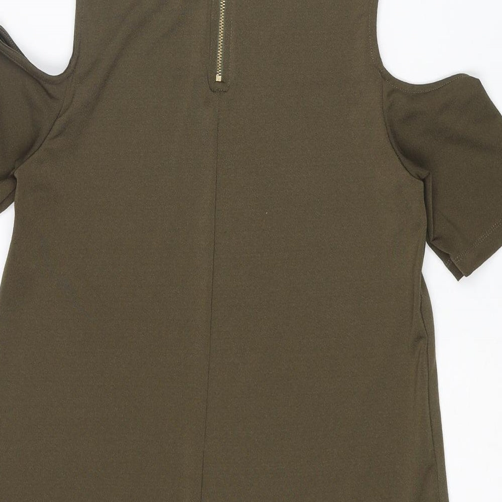 Womens UK Size 8 Warehouse Green Basic Blouse