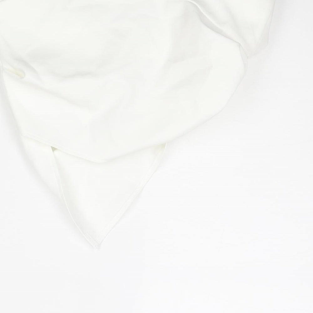 Womens UK Size XS Zara White Cropped Blouse