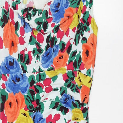 Phase Eight Womens Multicoloured Floral Polyester Pencil Dress Size 10 Cowl Neck Pullover