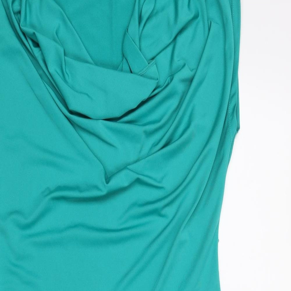 Morgan Womens Blue Polyester Shift Size S Cowl Neck Pullover