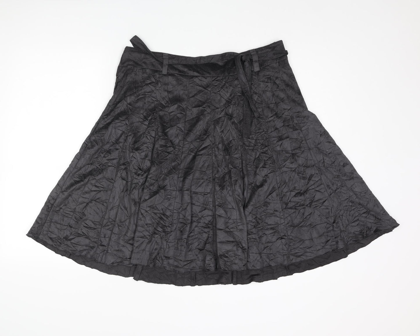 Liv Womens Grey Polyester Flare Skirt Size 14 Zip - Belted
