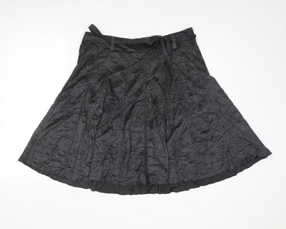 Liv Womens Grey Polyester Flare Skirt Size 14 Zip - Belted