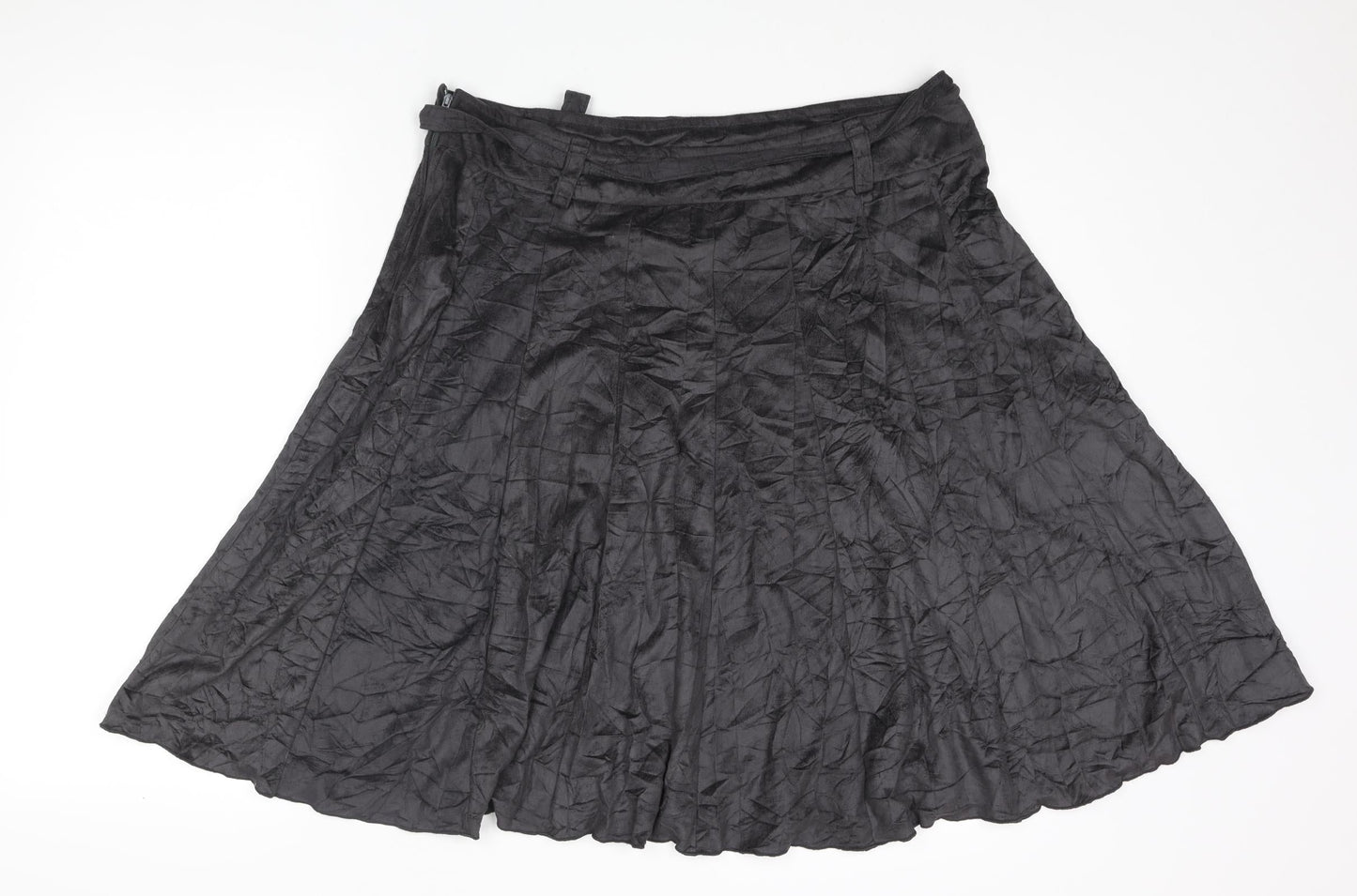 Liv Womens Grey Polyester Flare Skirt Size 14 Zip - Belted