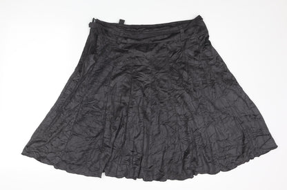 Liv Womens Grey Polyester Flare Skirt Size 14 Zip - Belted