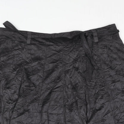 Liv Womens Grey Polyester Flare Skirt Size 14 Zip - Belted