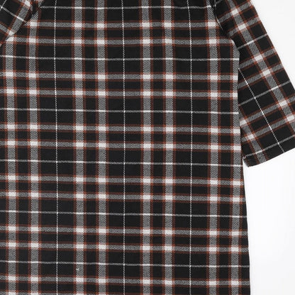 b.young Womens Black Check Polyester Shift Size XL Round Neck Pullover
