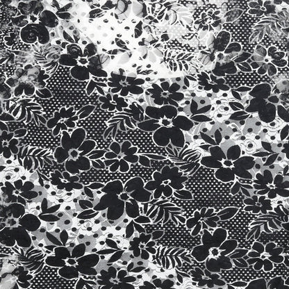 EWM Womens Black Floral Polyester Basic Blouse Size 18 Scoop Neck - Lace Layered