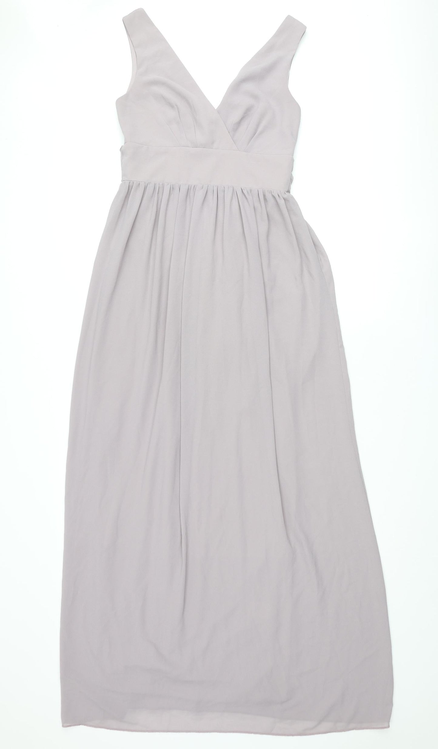 TFNC Womens Purple Polyester Maxi Size 8 V-Neck Zip - Tie