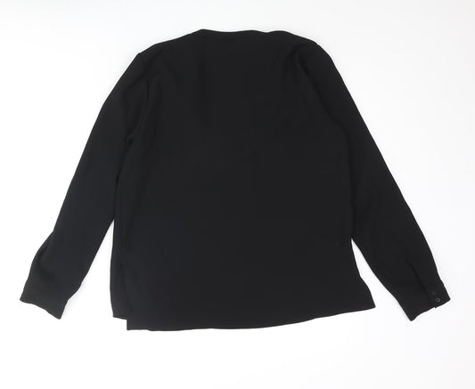 Womens UK Size M Zara Black Basic Blouse