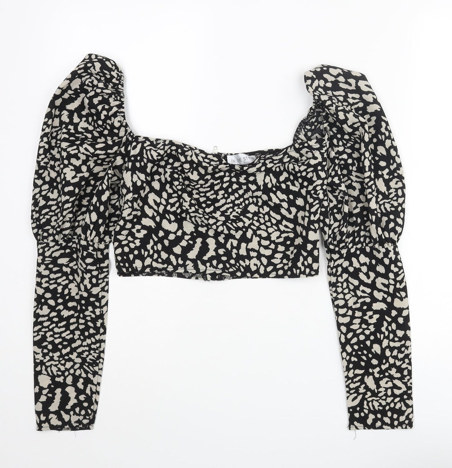 Womens UK Size 8 In the Style Black Cropped Blouse