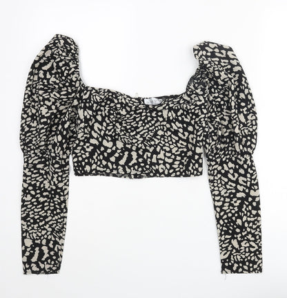 Womens UK Size 8 In the Style Black Cropped Blouse
