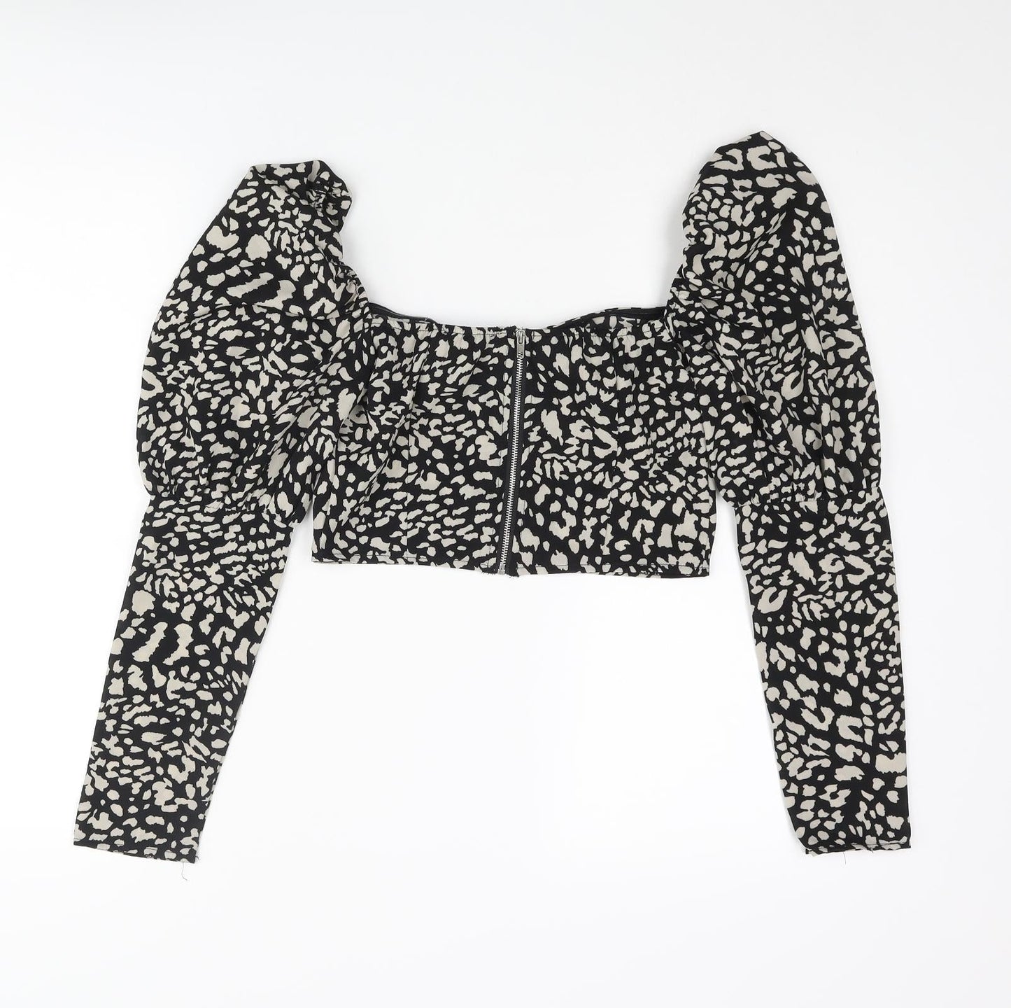Womens UK Size 8 In the Style Black Cropped Blouse