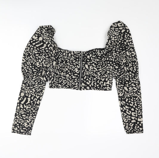Womens UK Size 8 In the Style Black Cropped Blouse