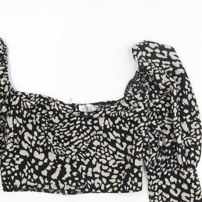 Womens UK Size 8 In the Style Black Cropped Blouse