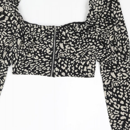 Womens UK Size 8 In the Style Black Cropped Blouse