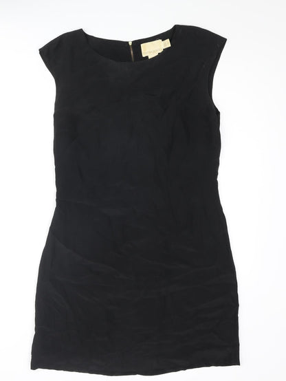 Cynthia Rowley Womens Black Silk Shift Size 10 Round Neck Zip
