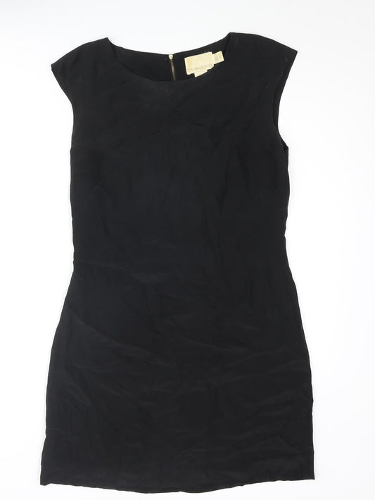 Cynthia Rowley Womens Black Silk Shift Size 10 Round Neck Zip