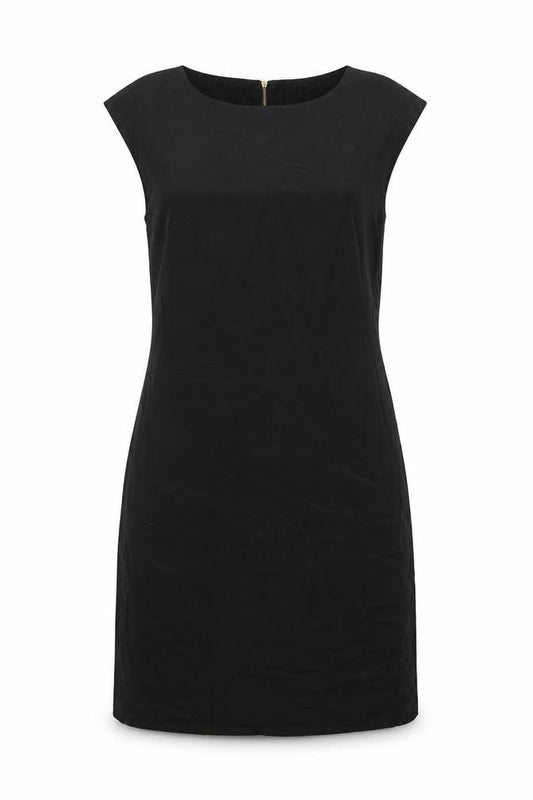 Cynthia Rowley Womens Black Silk Shift Size 10 Round Neck Zip