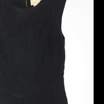 Cynthia Rowley Womens Black Silk Shift Size 10 Round Neck Zip