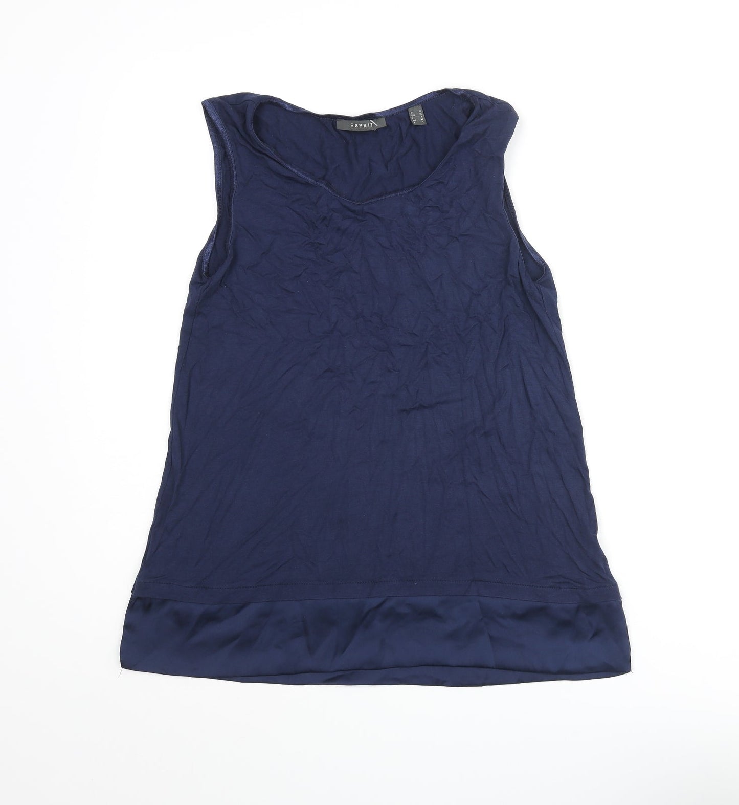 Esprit Womens Blue Viscose Camisole Blouse Size M Round Neck