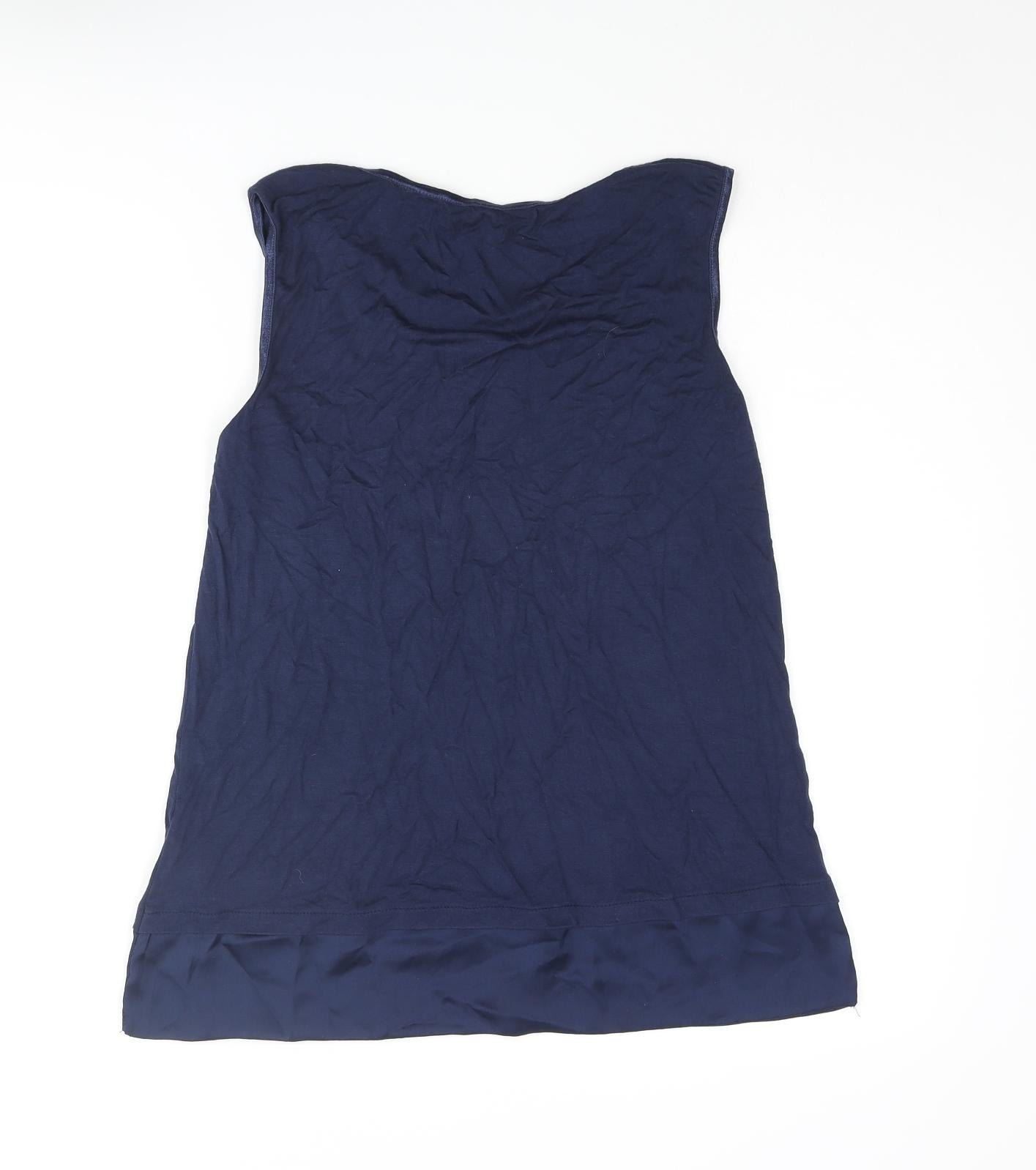 Esprit Womens Blue Viscose Camisole Blouse Size M Round Neck
