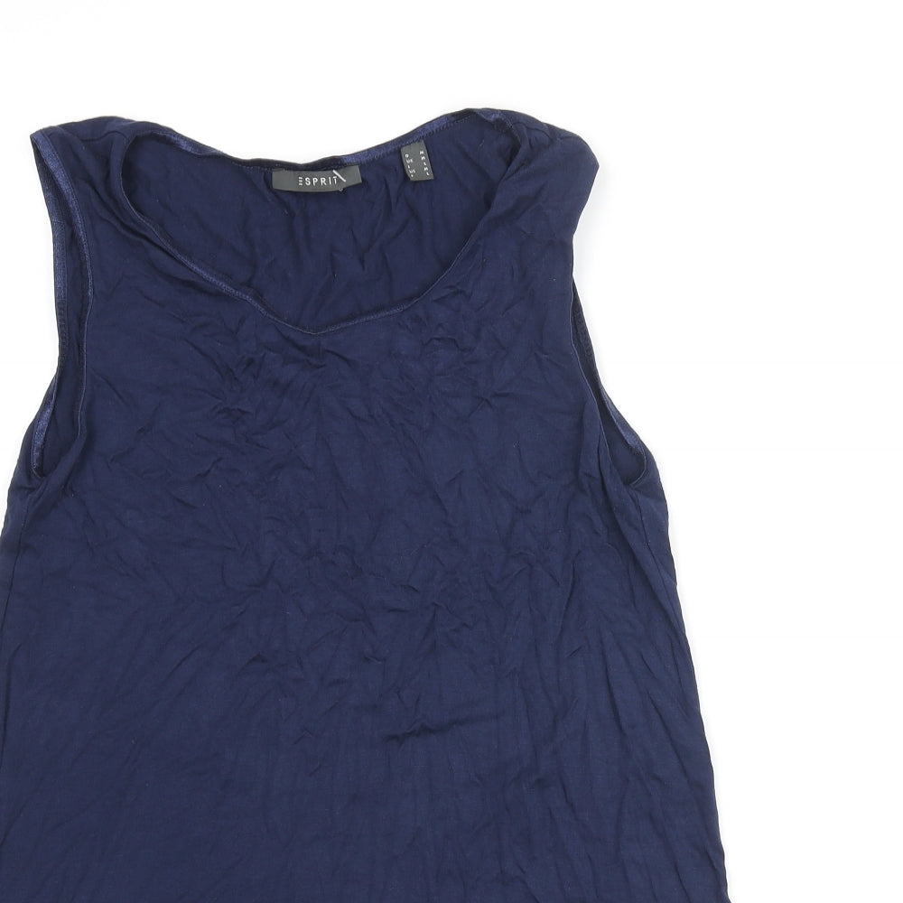 Esprit Womens Blue Viscose Camisole Blouse Size M Round Neck