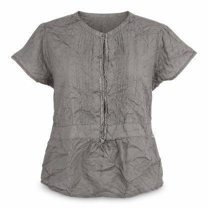 Rags Womens Grey Viscose Basic Blouse Size 2XL Round Neck