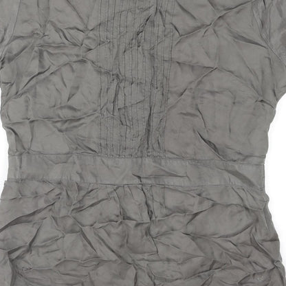 Rags Womens Grey Viscose Basic Blouse Size 2XL Round Neck
