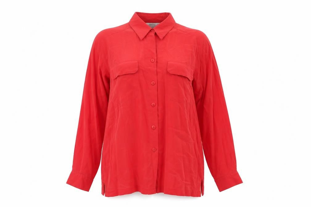 Womens UK Size 12 St Michael Red Basic Button-Up
