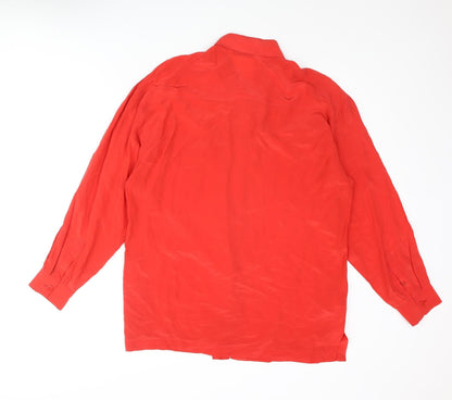 Womens UK Size 12 St Michael Red Basic Button-Up
