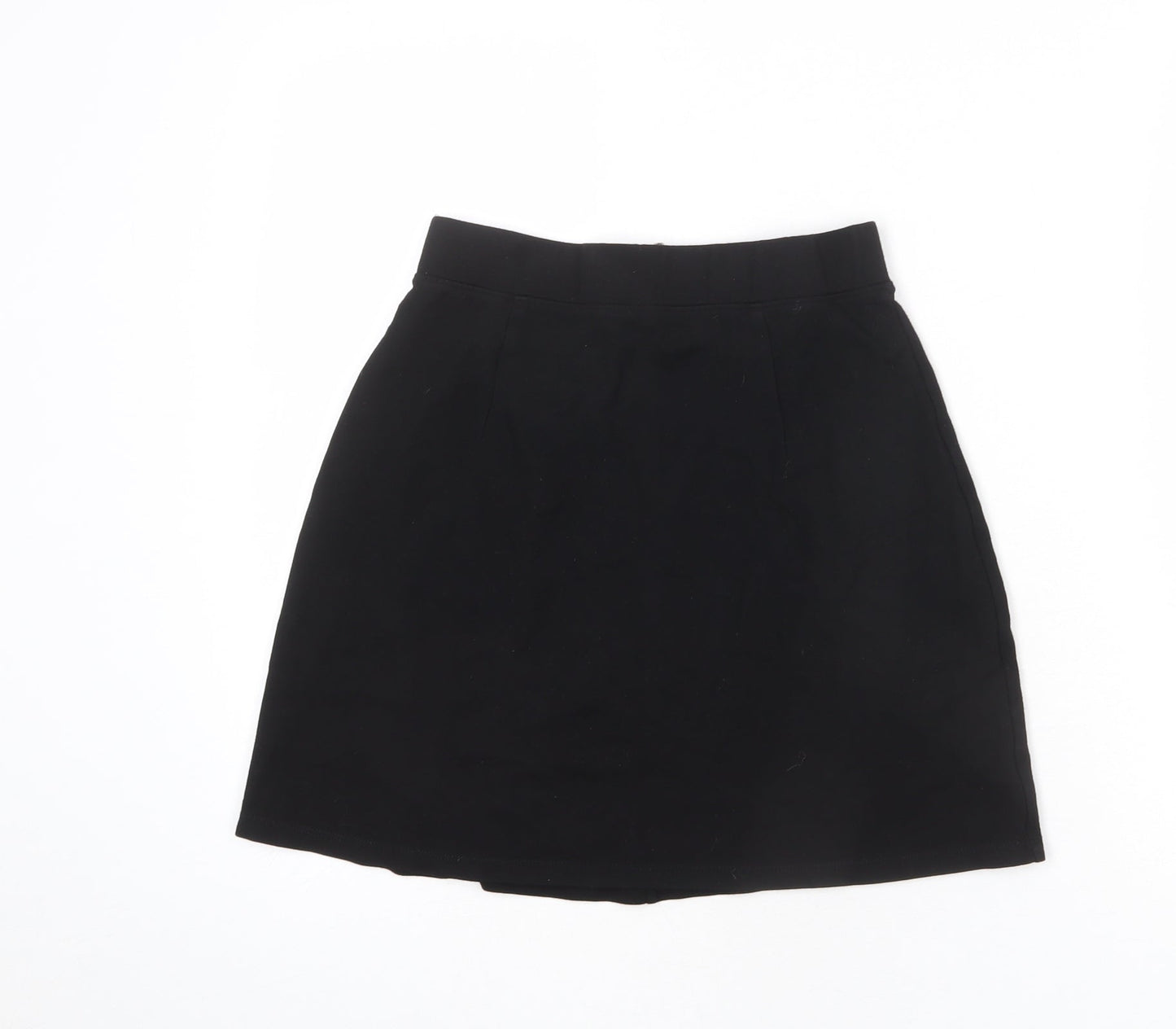Divided by H&M Womens Black Viscose A-Line Skirt Size S Zip
