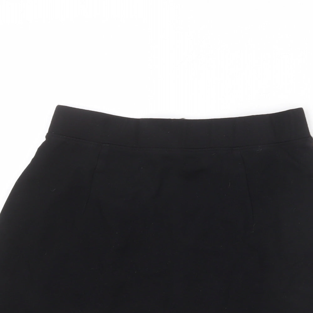 Divided by H&M Womens Black Viscose A-Line Skirt Size S Zip
