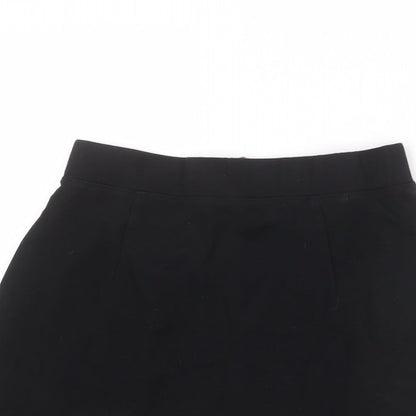Divided by H&M Womens Black Viscose A-Line Skirt Size S Zip