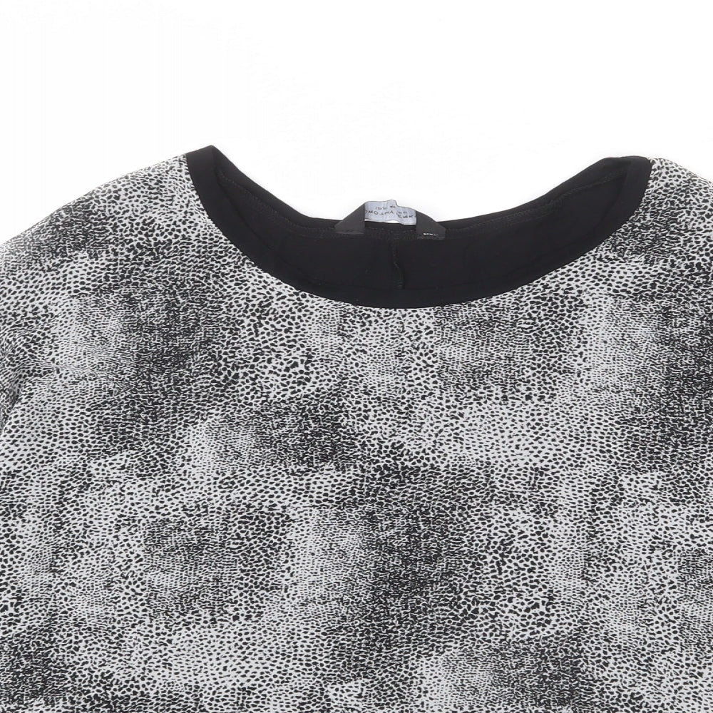 Womens UK Size 12 Dorothy Perkins Grey Basic Blouse