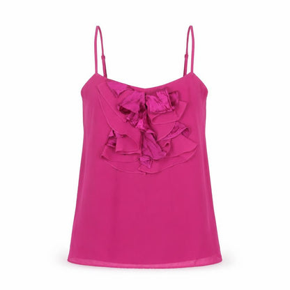 Forever New Womens Purple Polyester Camisole Tank Size 10 V-Neck - Ruffle Detail