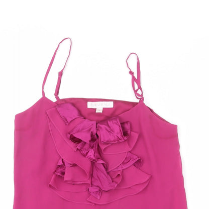 Forever New Womens Purple Polyester Camisole Tank Size 10 V-Neck - Ruffle Detail