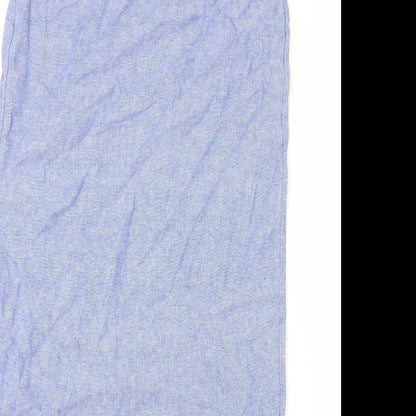 Marks and Spencer Womens Blue Linen Sheath Size 6 Round Neck Pullover