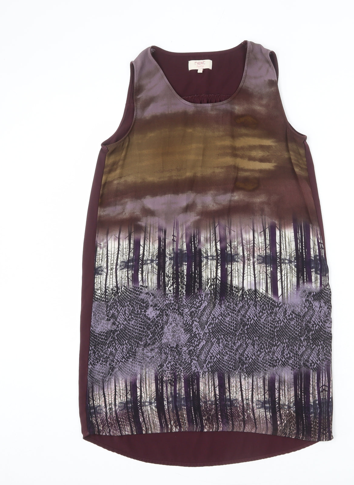 NEXT Womens Multicoloured Geometric Polyester Tank Dress Size 10 Round Neck Pullover - Trees, Snake Skin, Gradient