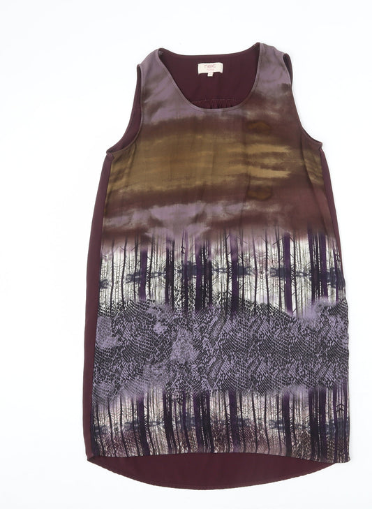 NEXT Womens Multicoloured Geometric Polyester Tank Dress Size 10 Round Neck Pullover - Trees, Snake Skin, Gradient